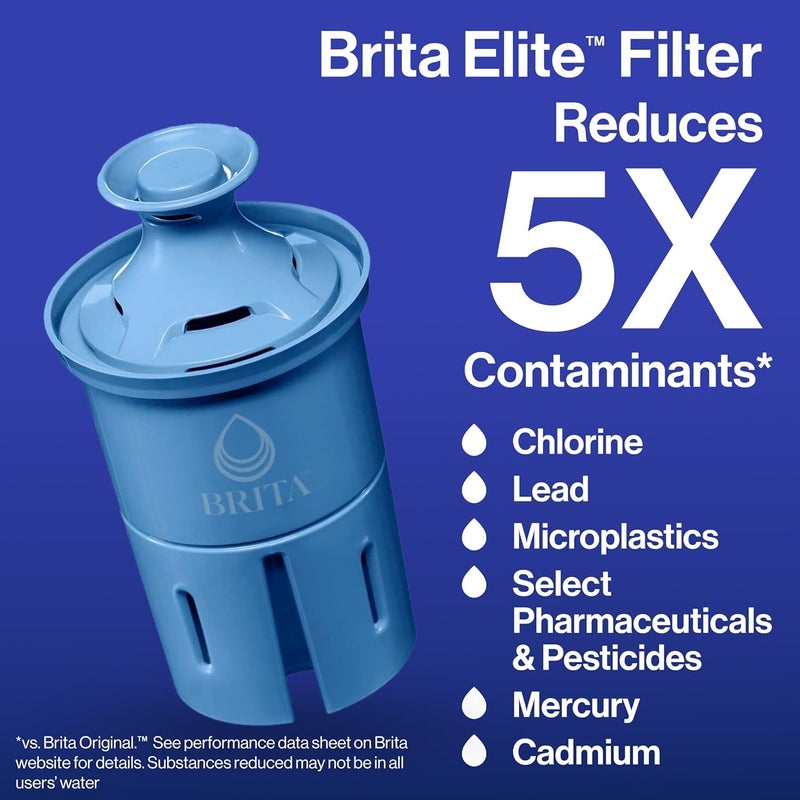 BRITA Everyday Elite Water Filter Pitcher, Removes 99% of Lead, Includes 1 Filter, 10-Cup Capacity, Black - Image 3
